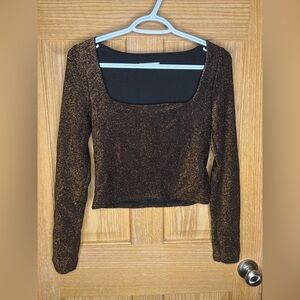 NWOT Sincerely Jules metallic top